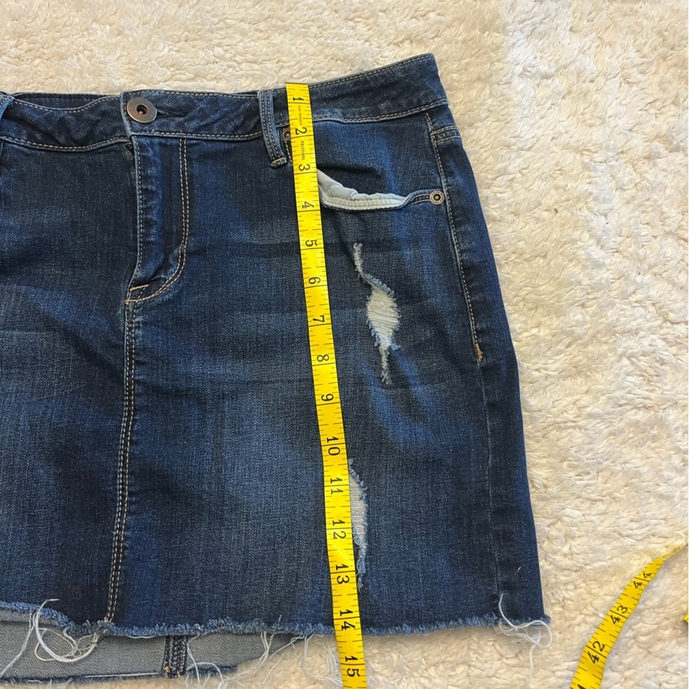 American Rag Distressed Mini Jean Skirt - Picture 5 of 9